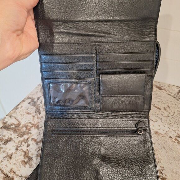 Brighton Black Leather Wallet Crossbody - Picture 12 of 16
